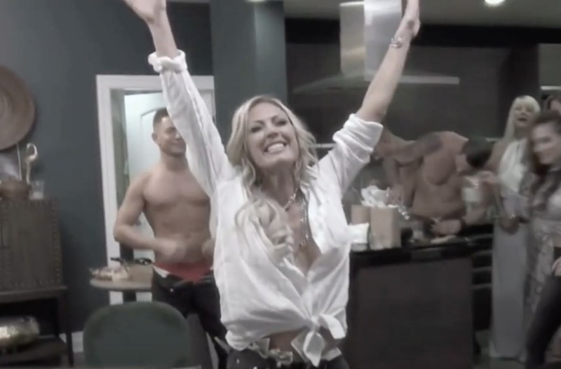 A screenshot of Braunwyn Windham-Burke partying on Real Housewives Of Orange County