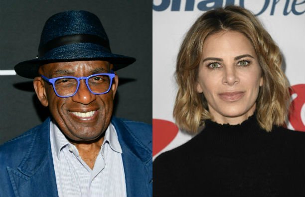 Al Roker in a blue blazer and hat on the red carpet. Jillian Michaels in a black turtleneck on the r