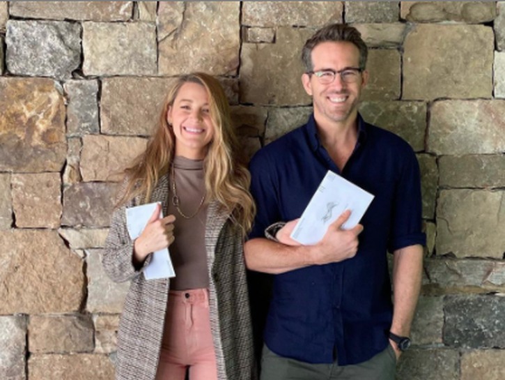 Blake Lively and Ryan Reynolds with mail-in ballots