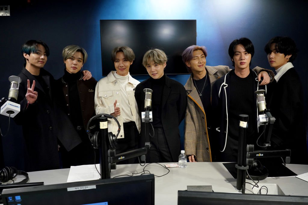 BTS visits the Sirius XM studios.