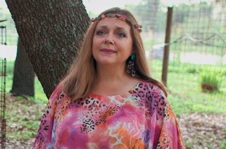 Carole Baskin being interviewed on _Tiger King_