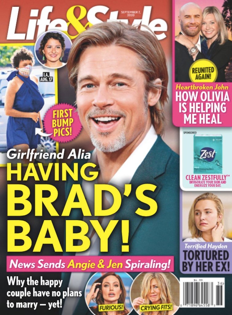 cover of Life & Style with Brad Pitt and Alia Shawkat
