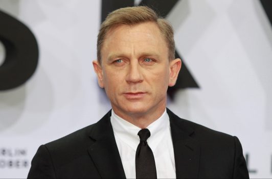 Daniel Craig wearing a black suit at the German premiere of Skyfall