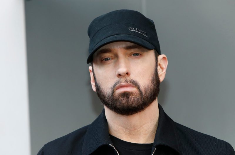 Eminem with beard and black hat in January 2019