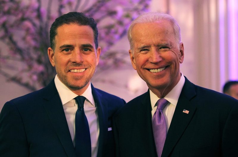 Hunter Biden standing next to father President Joe Biden