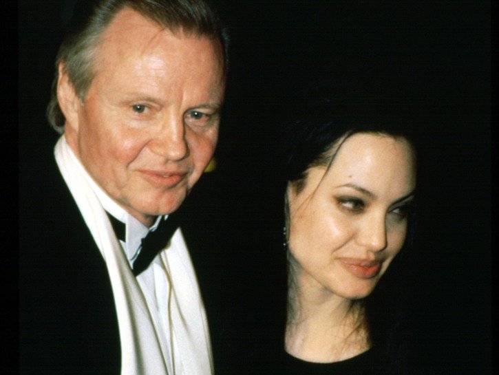 Jon Voight and Angelina Jolie arriving at the Vanity Fair Academy Awards after party in 2000