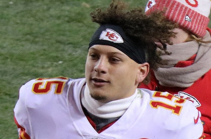 Kansas City Chiefs quarterback Patrick Mahomes after a game in 2017