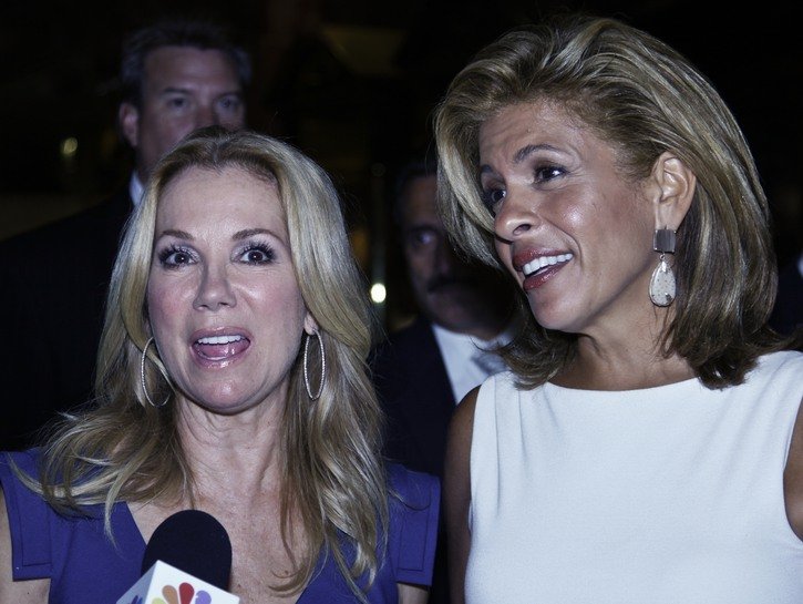 Kathie Lee Gifford and Hoda Kotb giving an interview during Fashion Week in New York City