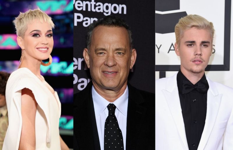 Katy Perry wearing a white top at a music show. Naomi Campbell wearing a white blazer on the red car