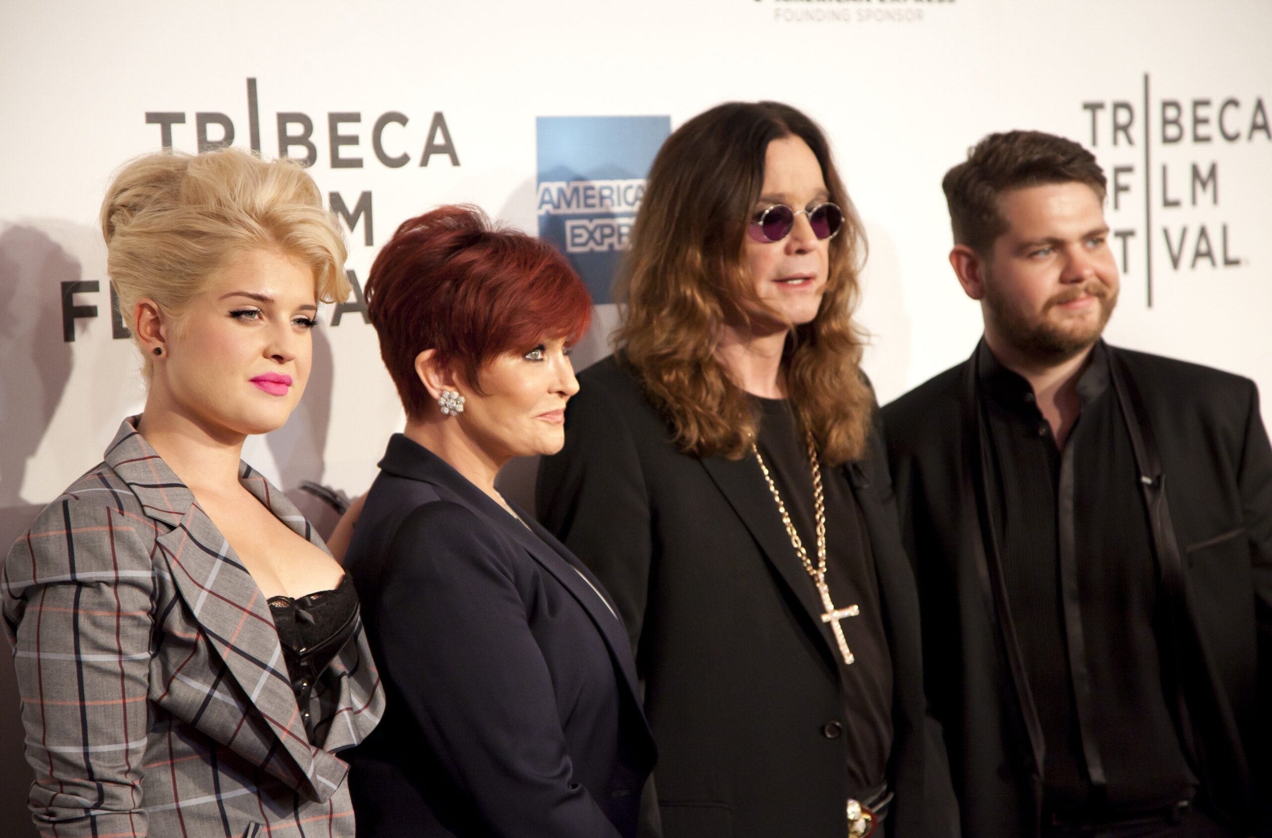 Kelly, Sharon, Ozzy, and Jack Osbourne at Tribeca Film Festival in 2011
