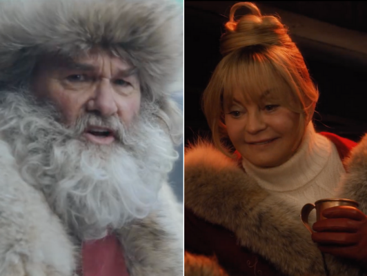 Kurt Russell and Goldie Hawn as Santa and Mrs. Claus in _The Christmas Chronicles 2_