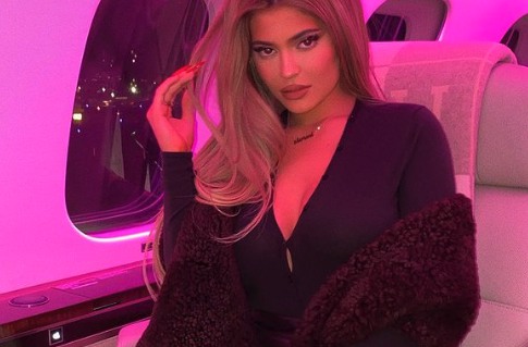 Kylie Jenner in her personal jet