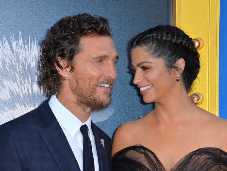 Matthew McConaughey and Camila Alves at the world premiere of _Sing_
