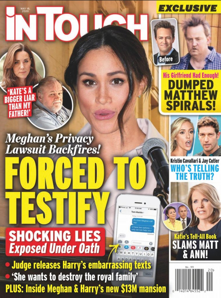 Meghan Markle on the cover of In Touch, dated May 18, 2020