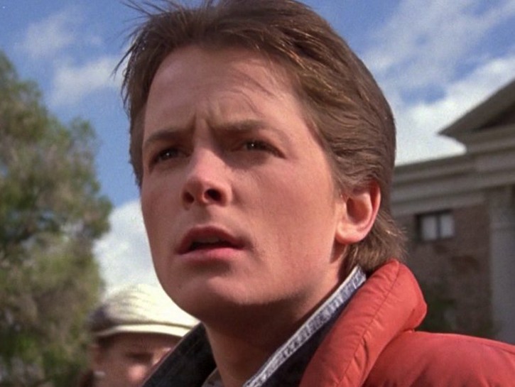 Michael J. Fox as Marty McFly in "Back to the Future"