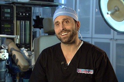 Michael Salzhauer in scrubs while on his short-lived reality series _Dr. Miami_.