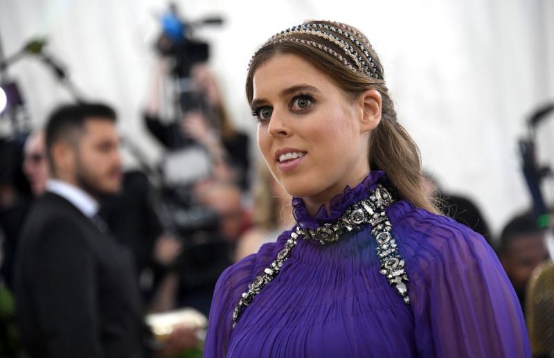 Princess Beatrice wearing a purple gown at the Met Gala