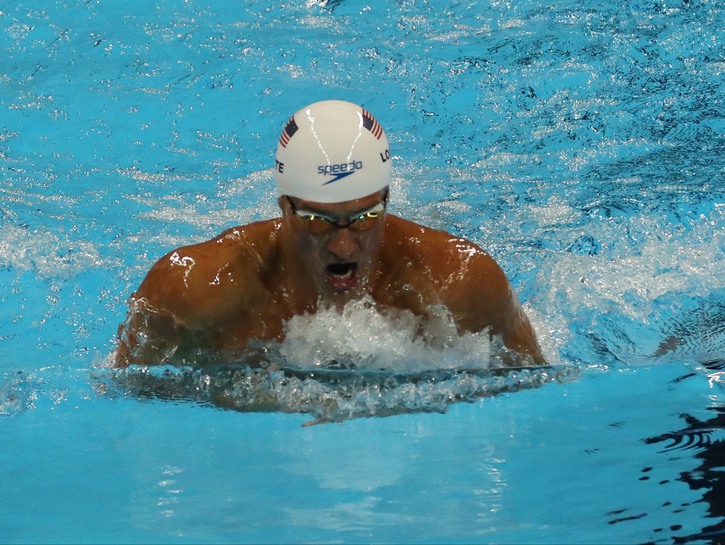 Ryan Lochte competing in 2016 Summer Olympics in Rio