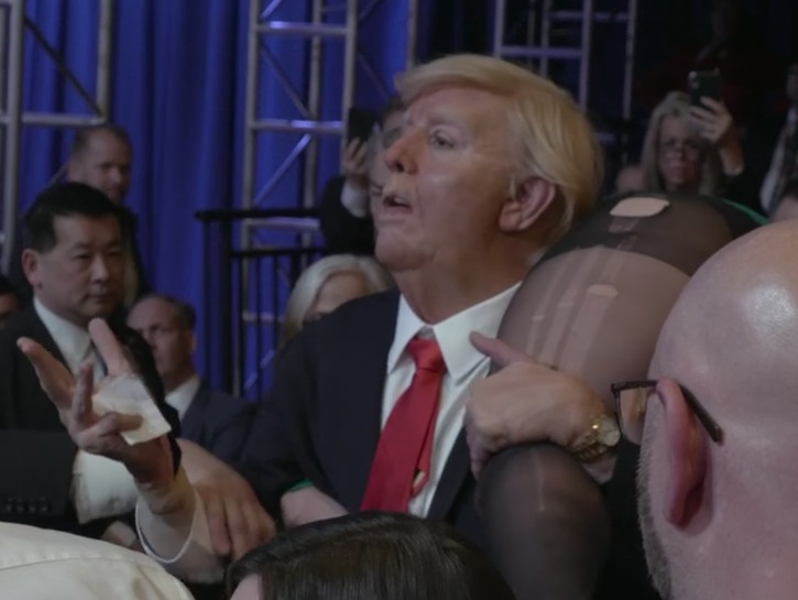 Sacha Baron Cohen disguised as President Donald Trump in "Borat Subsequent Moviefilm"