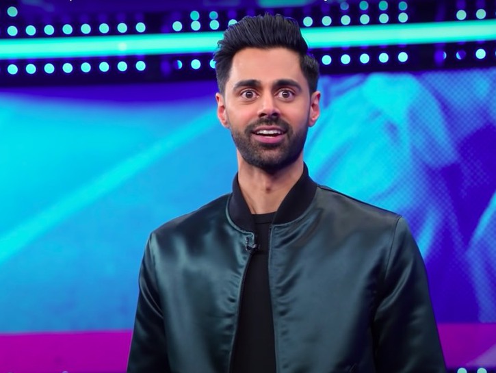 Screencap of Hasan Minhaj from Patriot Act on Netflix