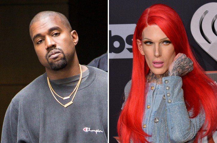 Side-by-side image of Kanye West and Jeffree Star