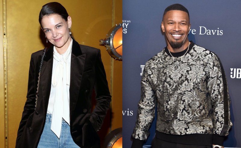Side by side shots of Katie Holmes and Jamie Foxx at red carpet events