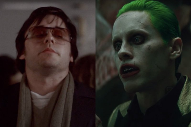 side by side stills of Jared Leto as Mark David Chapman in Chapter 27 and Jared Leto as the Joker in