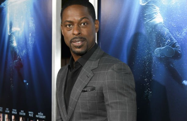 Sterling K. Brown in a gray suit on the red carpet