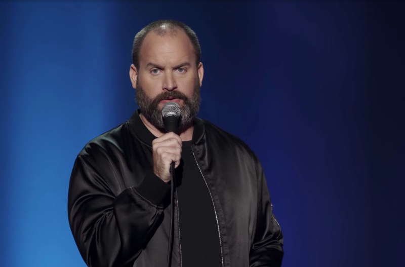 Tom Segura performing stand up comedy for his Netflix special "Disgraceful"