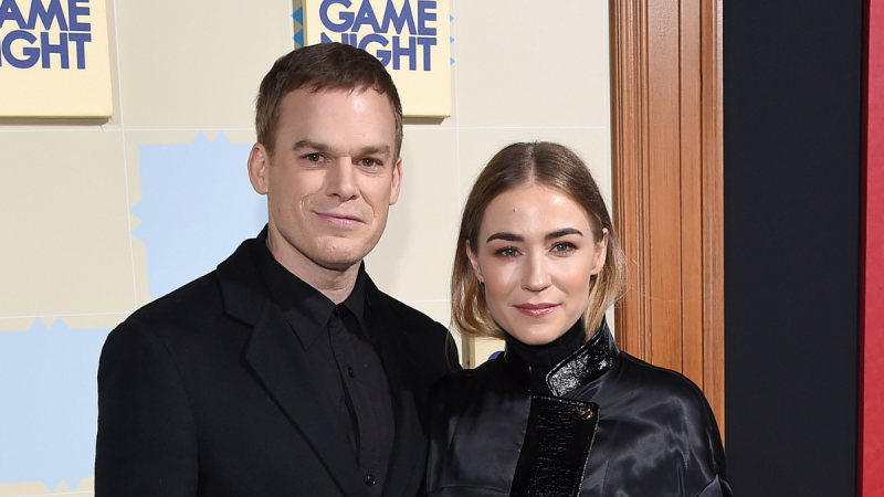 Michael C Hall and his wife Morgan Macgregor at the premiere of "Date Night"