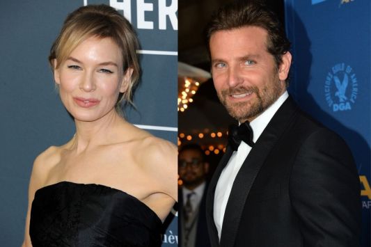 side by side photos of Renee Zellweger and Bradley Cooper