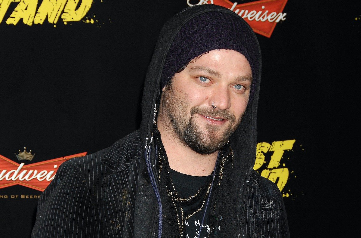 Closeup of Bam Magera in a hoody.