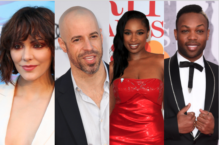 Side by side images of Katharine McPhee, Chris Daughtry, Jennifer Hudson, and Todrick Hall.