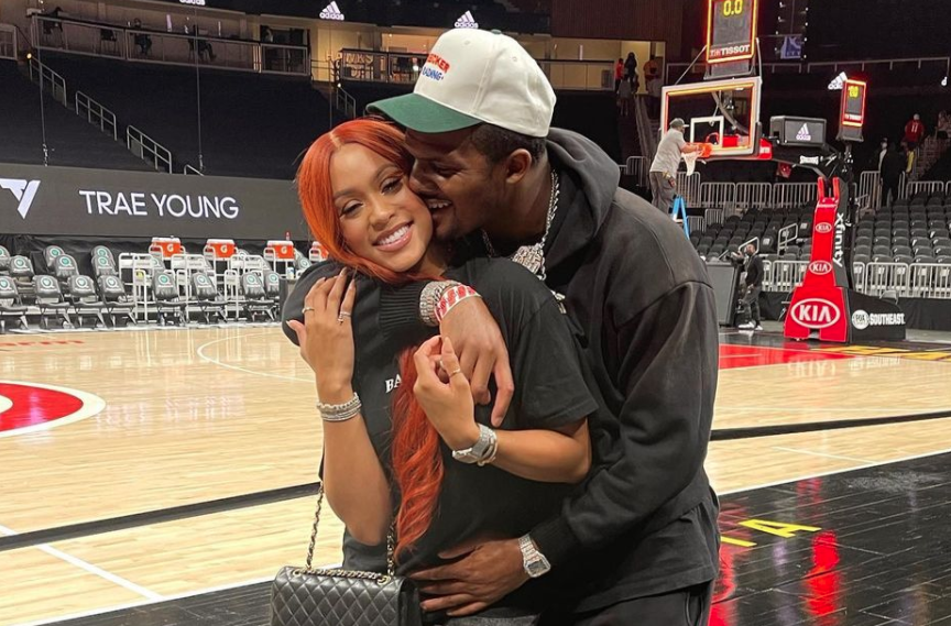 Deshaun Watson and his girlfriend Jilly Anais at a basketball game