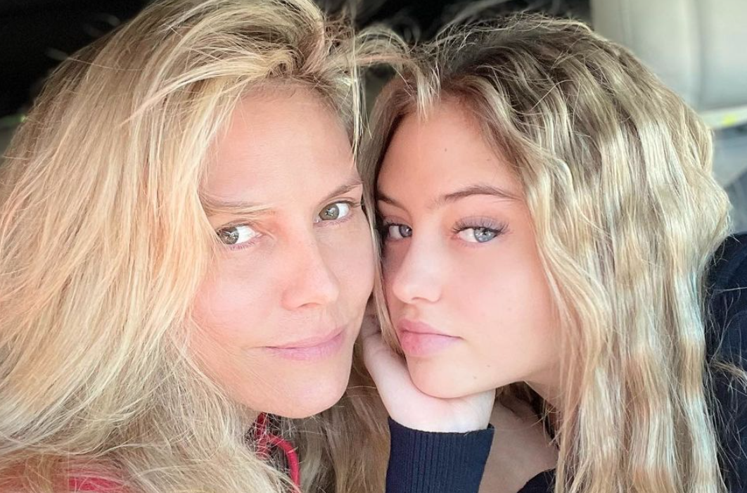 Heidi Klum taking a selfie with her daughter, Leni Klum aka Helene Boshoven Samuel
