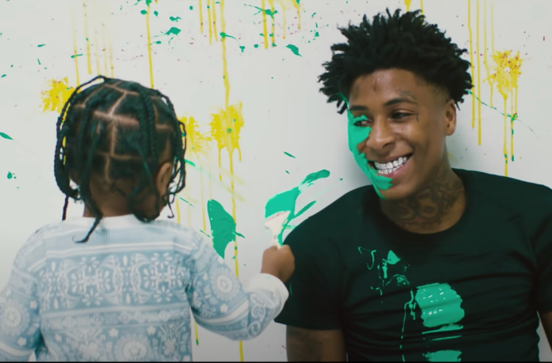 NBA Youngboy with his son, Kacey Alexander Gaulden, in the music video "Kacey Talk".