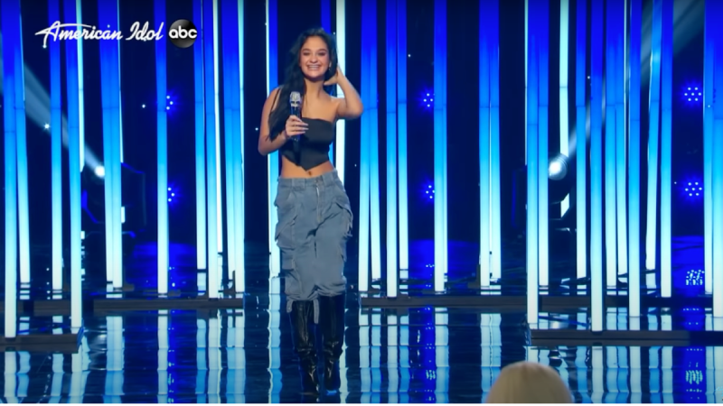 A still from Claudia Conway's American Idol performance