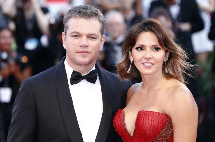 Matt Damon and his wife, Luciana Barrosso at an event in Venice, Italy.