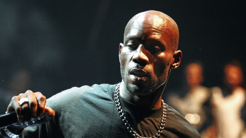 DMX wears a black t shirt as he performs on stage in Moscow
