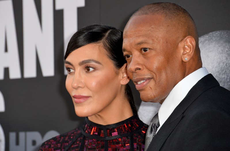 Close up of Dr. Dre and Nicole Young