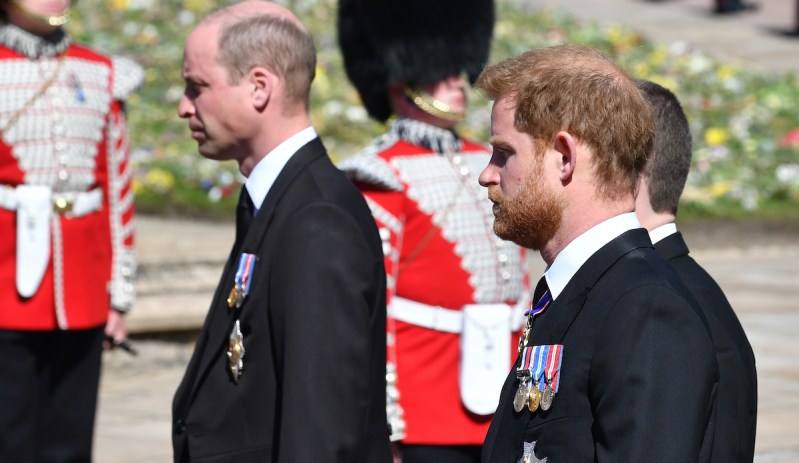 Prince Harry and Prince William at Prince Philip's funeral