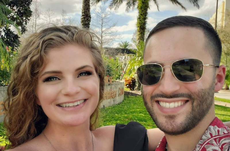 Kaitlin Bennett and her husband Justin Moldow smiling for a selfie