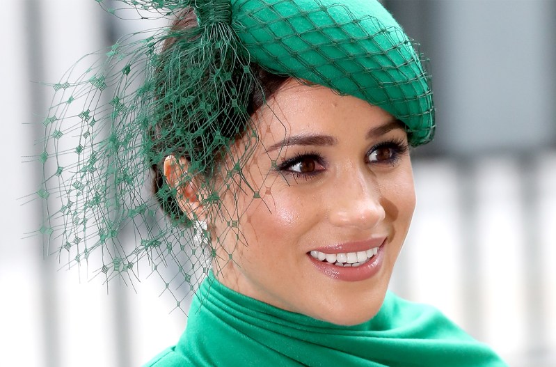 Close up of Meghan Markle in green