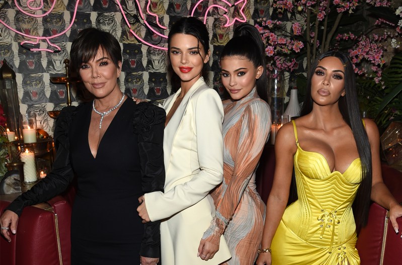 From left to right, Kris Jenner, Kendall Jenner, Kylie Jenner, and Kim Kardashian