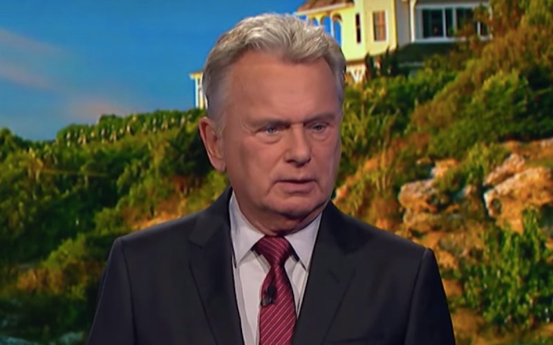 Pat Sajak in a suit on Wheel of Fortune