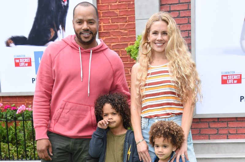 Donald Faison, his wife CaCee Cobb, and their children