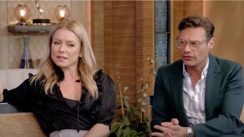 Kelly Ripa and Ryan Seacrest sit side-by-side in a recent episode of their hit daytime talk show