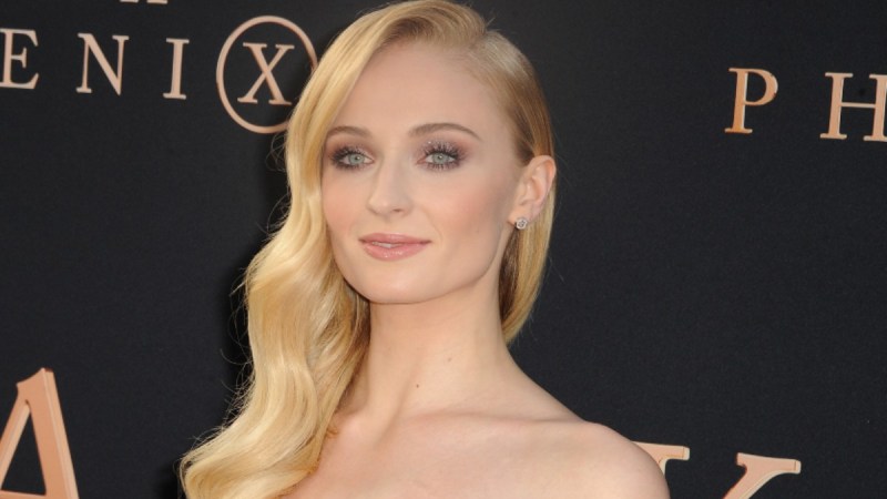 Sophie Turner wears a strapless gown at the premiere of Dark Phoenix
