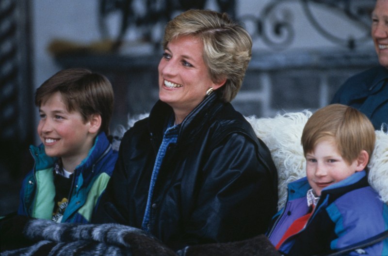 archive photo of Princess Diana with young Princes William and Harry