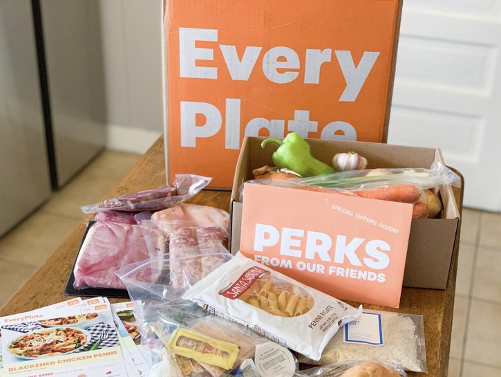 Everyplate meal kit box full of goodies